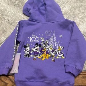 NWT Purple Disney 100 Years of Wonder Sweatshirt Hoodie Toddler US 2T